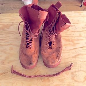 Nike Air Force 1 dusty peach tactical combat boots